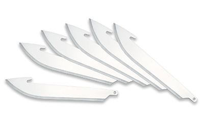 Outdoor Edge Edge Drop-Point Blades, Plain Edge, 3" Blades, 420J2 Stainless Steel, 6 Pack