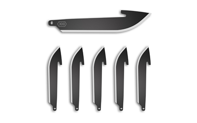 Outdoor Edge Razor EDC Blades, Plain 3" Blades, Drop Point, 420J2 Stainless Steel, Black Oxide Finish, 6 Pack