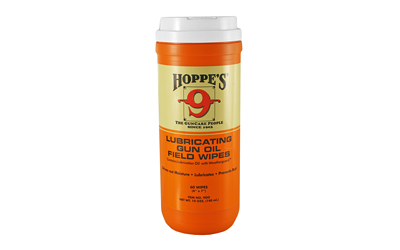 Hoppe's Large Lubricating Gun Oil Field Wipes, Canister of 120 Wipes