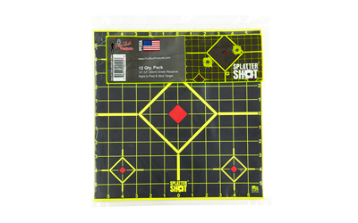Pro-Shot Products Splatter Shot, 12" Sight In, Adhesive Target, 12 Pack, Green/Black