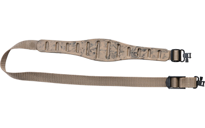 Quake Claw Contour, 2 Point Rifle Sling, Sand Camo, Includes Hush Stalker II QD Metal Sling Swivels