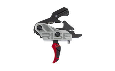 Rise Armament Blitz G2 Trigger, Curved Blade, Fits AR Style Rifles, Black and Red