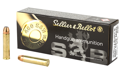 Sellier & Bellot Pistol, 460 S&W, 255 Grain, Jacketed Hollow Point, 20 Round Box
