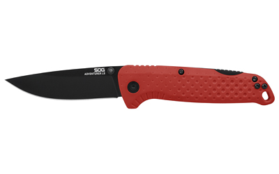 SOG Knives & Tools Adventurer, Folding Knife, 3.5" Drop Point Blade, 7.5" Overall Length, 5Cr15MoV Steel Blade, Straight Edge, Satin Finish, Silver