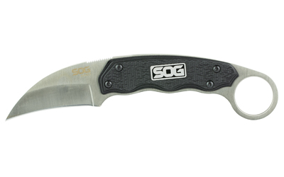 SOG Knives & Tools Gambit, Fixed Blade Knife, 2.58" Straight Edge Sheepsfoot, Black Glass-Reinforced Nylon Handle, 7Cr17MoV Stainless Steel