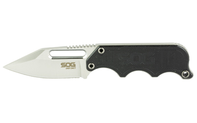 SOG Knives & Tools Instinct, Fixed Blade Knife, 2.3" Straight Edge Clip Point, Black Stainless Steel and G10 Handle, 5Cr15MoV Steel, Satin Finish