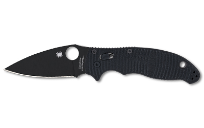 Spyderco Manix 2 Salt, Folding Knife, 3.37" Drop Point Blade, 8" Overall Length, CPM MagnaCut Blade Steel, Plain Edge, DLC Finish, Black