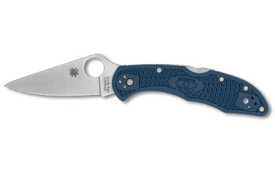 Spyderco Delica 4, Folding Knife, 2.9" Drop Point Blade, 7.11" Overall Length, CPM SPY27 Blade Steel, Plain Edge, Satin Finish, Silver
