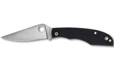 Spyderco Grasshopper, Folding Knife, 2.3" Drop Point Blade, 12C27 Blade Steel, 5.13" Overall Length, Slipjoint Lock, Satin Finish, Silver Blade