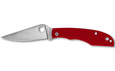 Spyderco Grasshopper, Folding Knife, 2.3" Drop Point Blade, 12C27 Blade Steel, 5.13" Overall Length, Slipjoint Lock, Satin Finish, Silver Blade