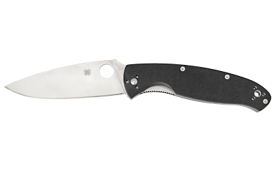 Spyderco Resilience, 4.2" Folding Knife, Clip Point, Plain Edge, 8Cr13MoV/Satin, Black G10, Circle Thumb Hole/Pocket Clip