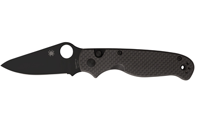 Spyderco ButtonUp Carbon Fiber, Folding Knife, 3.27" Clip Point Blade, 7.5" Overall Length, 8Cr13MoV Blade Steel, Plain Edge, Black Oxide Finish