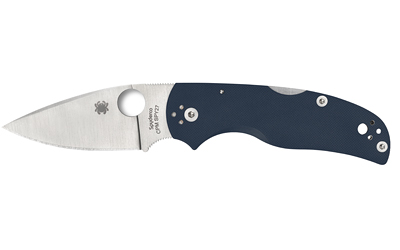 Spyderco Native 5, Folding Knife, 3" Drop Point Blade, CPM SPY27 Blade, 6.875" Overall Length, Lockback, Satin Finish, Silver Blade, Blue G-10 Handle
