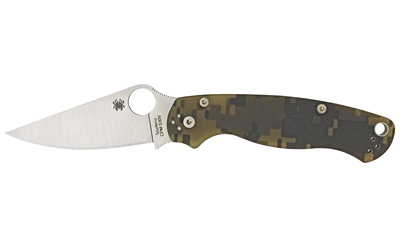 Spyderco Para Military 2, 3.45" Folding Knife, Plain Edge, Satin Finish, CPM-S45VN, G-10 Digital Camo Grip