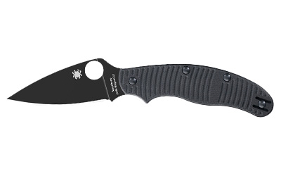 Spyderco UK PenKnife Salt, Folding Knife, 2.95" Drop Point Blade, 6.89" Overall Length, CPM MagnaCut Blade Steel, Plain Edge, DLC Finish, Black