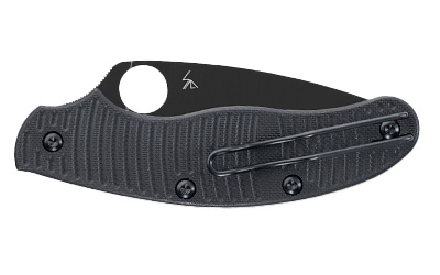 Spyderco UK PenKnife Salt, Folding Knife, 2.95" Drop Point Blade, 6.89" Overall Length, CPM MagnaCut Blade Steel, Plain Edge, DLC Finish, Black — photo 2