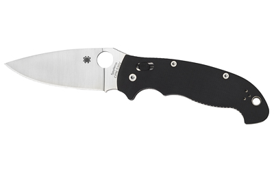 Spyderco Manix 2 XL, 3.85" Folding Knife, Drop Point, Plain Edge, CPM-S30V, Black G10, Circle Thumb Hole/Pocket Clip