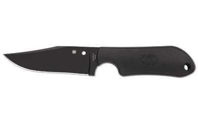 Spyderco Street Beat Lightweight, 3.5" Fixed Blade Knife, Plain Edge, VG-10 Blade, Kraton Handle, Includes Sheath and G-Clip