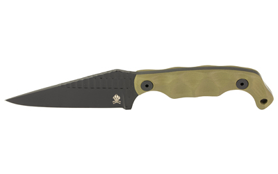 Stroup Knives Bravo 5, Fixed Blade Knife, 3.5" Wharncliffe Blade, 7.75" Overall Length, 1095 High Carbon Blade Steel, Plain Edge, Acid Etched Finish