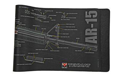 TekMat AR-15 Cutaway Mat, 12"x36", Black, Includes Small Microfiber TekTowel, Packed In Tube