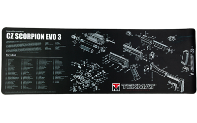 TekMat Cleaning Mat, Pistol Size, 12"x36", For CZ Scorpion, Black