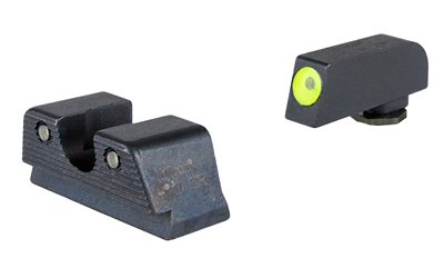Trijicon HD Tritium Sight Set, Fits Glock 43X/48 MOS/43/42, Green Tritium with Yellow Outline Front, Green Tritium with Black Outline U Notch Rear