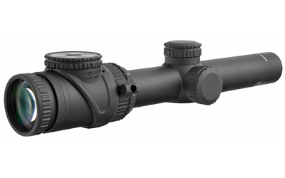 Trijicon AccuPoint 1-6x24mm Riflescope with BAC, Amber Triangle Post Reticle, 30mm Tube, Matte Black, Capped Adjusters
