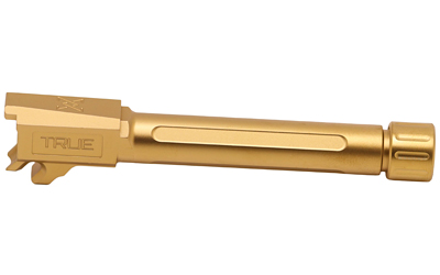 True Precision Barrel, 9MM, Fits P365 Fuse, TiN Finish, Gold, Threaded Barrel, 1/2X28 Thread Pitch