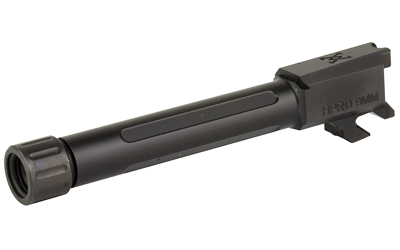 True Precision Barrel, 9MM, Threaded 1/2X28, Fits Springfield Hellcat Pro, Nitride Finish, Black