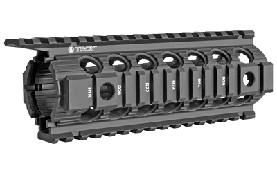 TROY Industries Enhanced Rail, 7", Drop In, Picatinny on All Four Sides, Four Built-in Sockets Fits QD Swivels, Fits AR-15 Rifles, Black