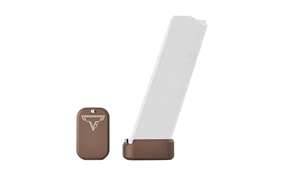 Taran Tactical Innovation Firepower, Base Pad Kit, Fits GLOCK 17/22 Magazines, +3/+4 Magazine Extension, Hard Coat Anodized Finish, Coyote Bronze