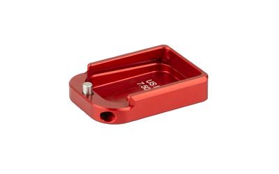 Taran Tactical Innovation Base Pad, Magazine Extension, Fits 2011 Style Magazines in 9MM/38 Super, +2 Rounds of 9MM, Anodized Finish, Bright Red
