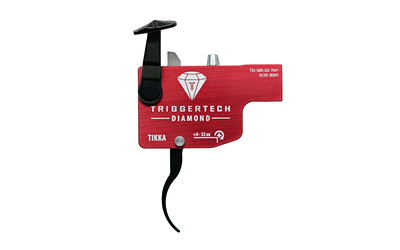 TriggerTech Diamond, Trigger, Fits Tikka T3/T3x/T1x, Pro-Curve Lever Trigger, Left Hand, Red