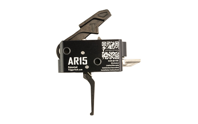TriggerTech Competitive, Trigger, Fits AR-15, Black and White Engraved, Flat Black Trigger