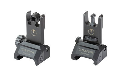 Ultradyne USA C2 Folding Front and Rear Sight Combo-Aperture, Fits Picatinny, Black