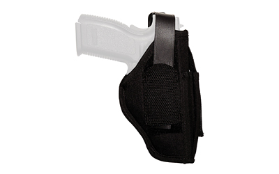Uncle Mike's Sidekick Hip Holster, Size 15, Fits Large Auto with 4.5" Barrel, with Magazine Pouch, Ambidextrous, Black