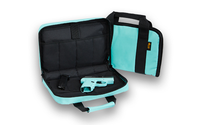 US PeaceKeeper Attache, Pistol Case, 12.5"x6.5", 600 Denier Polyester, Robins Egg Blue