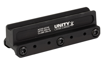 Unity Tactical FAST, Red Dot Mount, 2.05" Optical Height, Compatible with ACOG/VCOG Footprints, Anodized Finish, Black