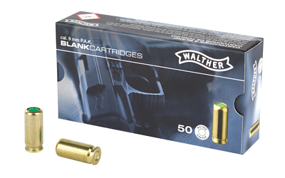 Umarex 9MM Blanks, For use with 9mm PAK self loading replica's only, 50 Round Box