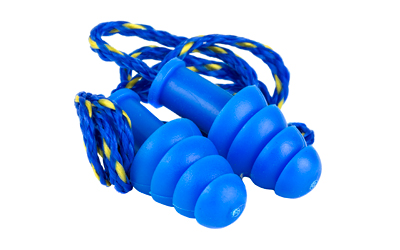 Walker's Ear Plug, Rubber Corded, Blue, 1 Pair