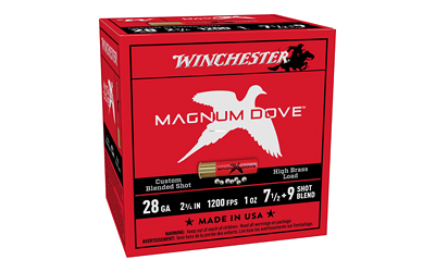 Winchester Ammunition Magnum Dove, 28 Gauge 2.75", #7.5/#9 Blend, 1oz, Custom Blended Shot, 25 Round Box