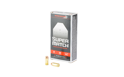 Winchester Ammunition Super Match, 40 S&W, 180 Grain, Flat Nose Bullet, 50 Round Box