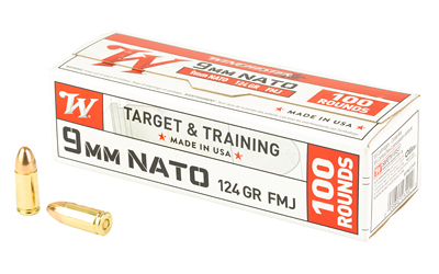 Winchester Ammunition USA, 9MM, 124Gr, Full Metal Jacket, 100, 1000
