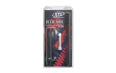 XTS Buffer Tube Complete Assembly, Includes Buffer, Buffer Tube, Buffer Spring, Castle Nut, End Plate, Fits AR-15 Rifles, Black