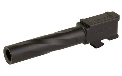 Zaffiri Precision Pistol Barrel, 9MM, 3.95", Flush and Crown, Fits Glock 19 Gen 5, Nitride Finish, Black