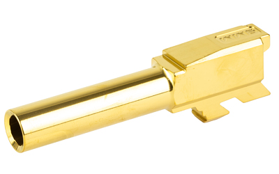 Zaffiri Precision Pistol Barrel, 9MM, 3.3", Flush and Crown, Fits Glock 43, Titanium Nitride, Gold